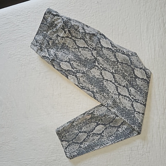 EXPRESS WOMENS ANKLE HIGH RISE JEGGINGS SIZE 10 R BLACK GREY SNAKE PRINT - Picture 11 of 12